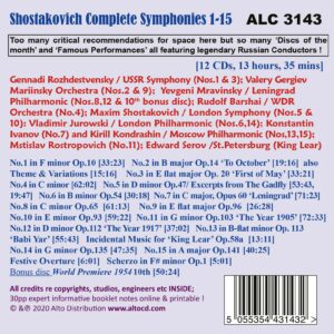 Shostakovich Complete Symphonies – Legendary Russian Conductors